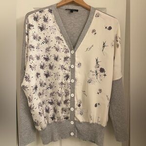 Derek Lam mixed fabric cardigan sweater